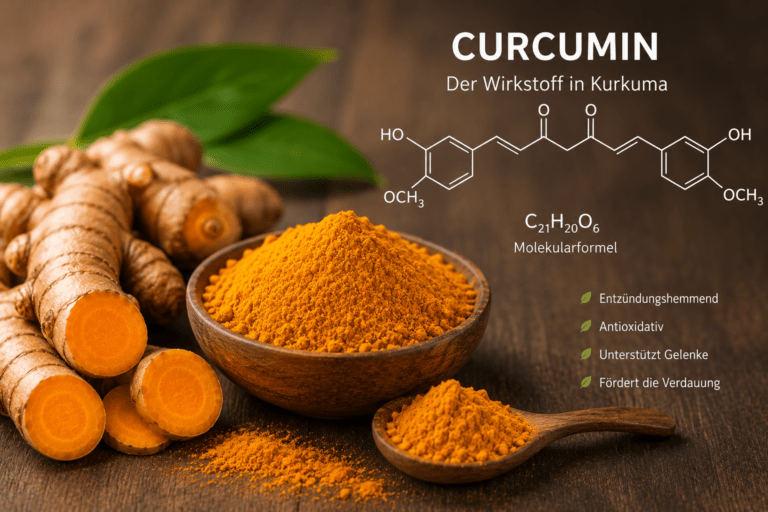 Kurkuma und Curcumin-Infografik